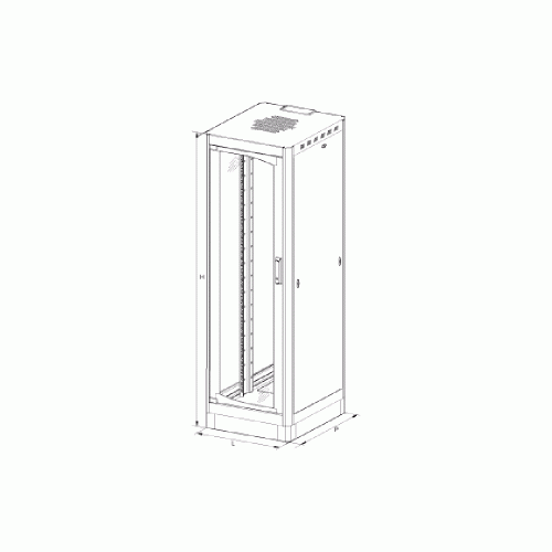 Szafa Stojąca Złożona 27u 600x600 Rack 19 Drzwi Szklane